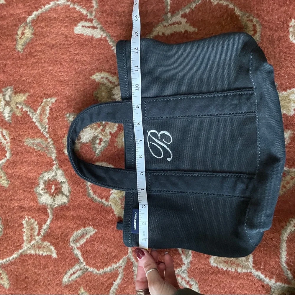 Lands’ End Black Boat and Tote Zipper Closure Canvas Bag - Picture 2 of 8